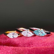 Hot-selling 925 Ring Female Simple All-match 1 Carat Marquise D Color Moissanite Sterling Silver Rin