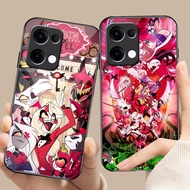 Hazbin Hotel 04 Glass Phone Case For Oppo A54 A74 4G A79 5G A94 A3X Reno 11 12 13 11F 12F 13F 10 8 C