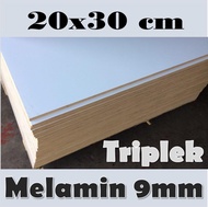 Triplek Melamin 9mm 20x30 cm Custom Triplek Putih Doff 9mm
