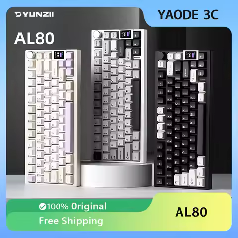 KEYNOUO YUNZII AL80 Mechanical Keyboard 3mode Customized Gasket RGB Hot Swap Aluminium Gaming Keyboa