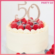 📦 Birthday Cake Topper Bling Rhinestone 50th Anniversary Cake Decoration