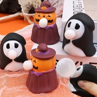 [ NEW ] Halloween Pumpkin Bubble Blowing Toy - Haloween Party Favors for Kids - Funny Ghost Anti-Str