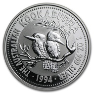 1994 Perth Mint Australia Kookaburra 1 oz .999 Silver Coin BU 1oz