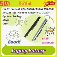 Newly RA04 14.8V 2600mAh Laptop Battery for HP ProBook 430/430 G1/430 G2 H6L28AA H6L28ET HSTNN-IB4L 