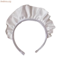Wide Ruffle Headbands for Women Roleplay White Maid Headwear Gothic Accessories
