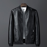 Lelaki Jaket Kulit Lokomotif PU Kulit Jacket Plus Size Jaket Kulit Berkualiti Tinggi Lelaki Leather 