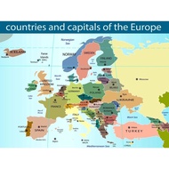 Europe Map Art Silk Poster Home Wall Decor Home Wall Decor