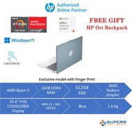 HP Laptop 15-fc0580AU Blue , fc0373AU Blue, fc0422AU Blue with Finger Print(AMD R5 7430U, 16gb ram, 