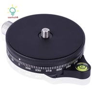 Camera Pan Base With  Style Plate, 0.95Cm  Aluminum Panoramic Ball Tripod Head With Bubble Level, Lo