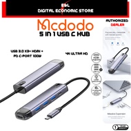 MCDODO HU - 7750 5 in 1 USB C Hub Type C to USB 3.0 × 3 + HDMI + PD Adapter 30*4.2*1.85cm