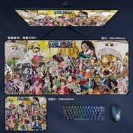 AT&amp;💘One Piece Mouse Pad Large Anime Luffy Zoro Boa Hancock Ace Long Thickened Lock Edge Computer Desk Mat RAQS