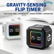 LONNG Digital Flipping Timer, Gravity Sensing Rechargeable Pomodoro Timer Cube,  5/10/25/40min Rotat