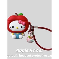 airpod pro case airpod 2 case Cute Three-Dimensional Cartoon Red Apple KT Cat Suitable for VIVO TWS 