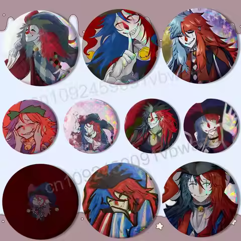 game cool Trapped with Jester Round Exquisite Badge Brooches Creative Pins For Clothes Hat Backpack