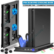 【Limited Quantity】 Ps4 Pro Console Vertical Stand 2 Controller Charger 2 Cooler Fan For 4 Play Station Ps 4 Games Accessories