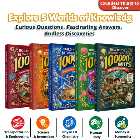 5-Book 100000 Whys Future World Exploration Set , Human Body, Science&Technology, Transportation&Eng