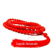 Tasbih Batu Marjan Asli 99 Butir 10mm (BIGSIZE) Red Coral