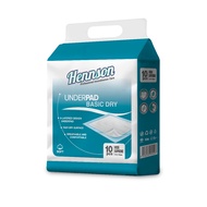 Hennson Underpad Basic Dry 75cm x 75cm 10's Disposable Breatheable Adult Underpad