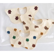 Set of 3 super cute 360 rotating cotton bibs for babies 3m 6m 9m 12m
