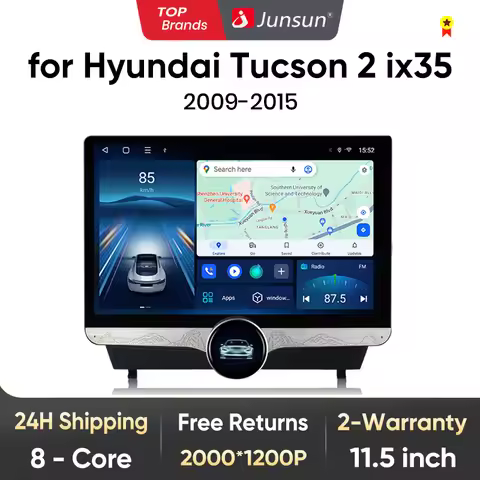 Junsun 11.5" QLED 2K Car Radio Android 13 CarPlay Auto For Hyundai ix35 1 2 Tucson 2 LM 2009-2015 In
