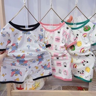 7-17kg Baby Kids Boy Girl Short Pants Border Cotton Clothes Set 9M - 4 years old