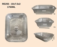 RE255 (1750ml) - Aluminum Foil Tray with Clear Lid - (10x7.5x2) - 10pcs, 20pcs, 30pcs, 40pcs and 50p