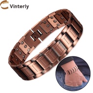 Wristband Magnetic Pure Copper Bracelets Male 21mm Wide Chain Arthritis Healing Energy Bracelet for 