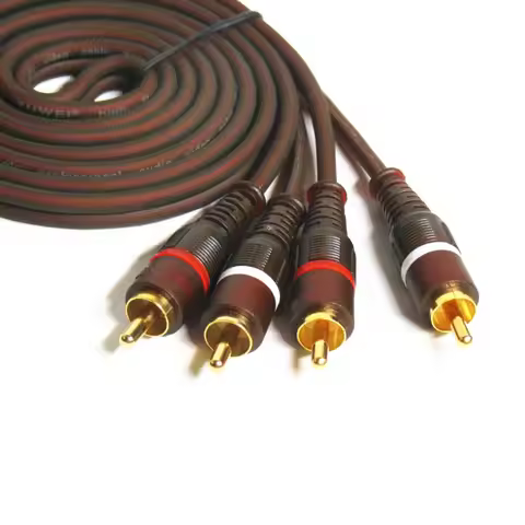 oxygen-free copper 99.99% AV Cable 2RCA to 2RCA Jack Audio Cables Male to Male RCA Aux Cable 1.5m 2m
