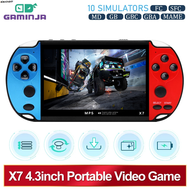 ✈→▦GAMINJA X7 4.3inch Handheld Game Console IPS Screen Video Game Player HD Game Console Built-in 10