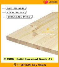 19mm Solid Pinewood Grade A+ Kayu Cantik Natural Wood Grain Table Top Meja Papan Kayu Pine