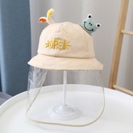全城熱賣 - 【帽子＋面罩兩用】小孩防疫帽 嬰兒防護面罩 寶寶防護帽 防飛沫帽子 防疫神器 防疫漁夫帽 小童面罩帽 臉罩帽 隔離罩