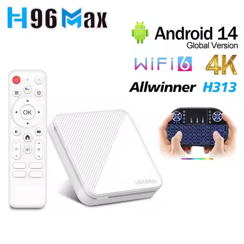 H96 Max H313 Allwinner H313 TV BOX Smart Android 14 4K HDR Wifi6 2G 16GB Google Voice Assistant Medi