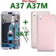 For Oppo A37 A37m LCD Front Middle Frame Rear Back Door Battery Cover Housing Lens Side Button