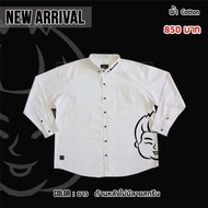 Moodum Long Sleeve Shirt White XL-4XL : Chest 48-62"