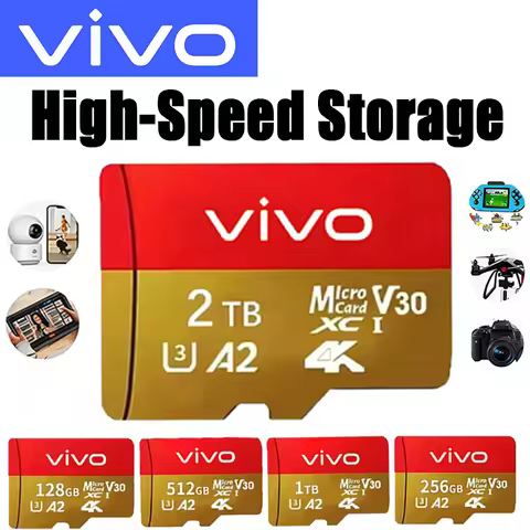 VIVO Micro SD Card High Speed SD Memory Card 128GB 256GB 512GB 1TB 2TB Micro SD U3 V30 TF Flash Card