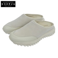 Uno Piu Uno Uguale Tre 全新絨面革和粒面皮革 113 CALORE MULE 穆勒鞋，米白色，43 碼，MRG602。