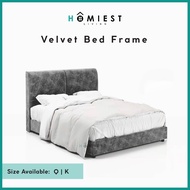 Homiest Queen/King Fabric Bed Frame in Grey Fixed Colour Ready Stock