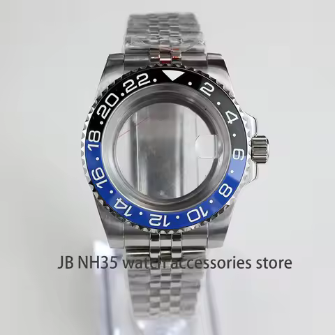40mm NH35 Watch Case 904L Oyster/ Jubilee Bracelet Ceramic Bezel Sapphire Glass Waterproof for GMT S