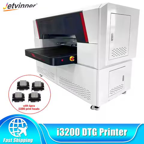 DTG Printer with 4pcs i3200 Print Heads Double Station T shirt Printing Machine A2 DTG Flatbed Print
