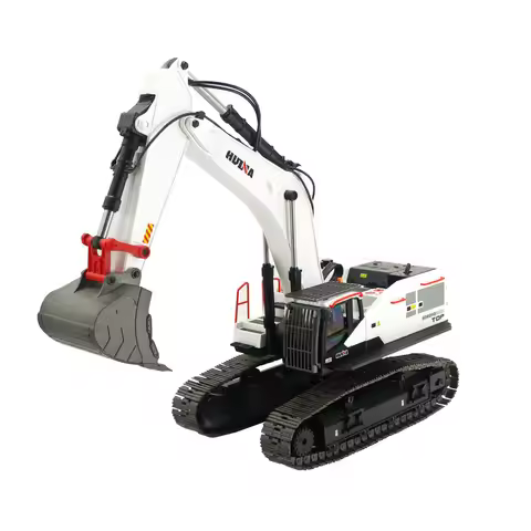 Huina 1594 Remote Control Excavator 22 Channel White Large Alloy Electric Crawler Model Removable At