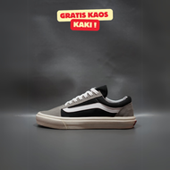 SEPATU VANS21 OLD SKOOL VAULT OG HITAM ABU LIST PUTIH KANVAS 36-43