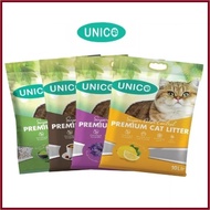 Unico Bentonite Cat Litter 10L/7KG with Easy To Carry Handle - Green Tea/Lemon/Lavender/Apple/Coffee