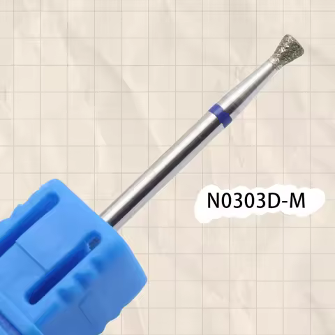 Inverted Cone Diamond Nail Drill Bit Rotary Burr Cuticle Clean 3/32" Manicure Cutters Drill Accessor