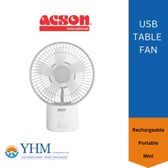 ACSON USB Fan Table Fan (White) - Rechargeable / Portable / Compact Size