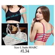 L34 Size L Cooling Light Wireless Bra Boneless Black Wear Ladies Lingerie Viu