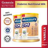 [TwinPack]Maxsure DM Vanilla (800g*2tins)Diabetes Management Milk Susu Diabetic Stabil Gula Darah