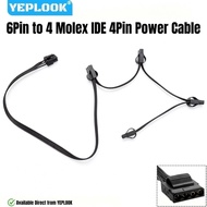 6Pin to 4 Molex, Peripheral PATA IDE 4Pin Power Cable for Corsair HX1500i, HX1200i, HX1000i, HX850i,