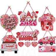 Valentines Day Theme Door Hanger - Love Heart Signs Pendants - Flower Car Printed Hanging Oranments - For Wedding Party Wall Home Room - Multi-style DIY Decoration Supplies