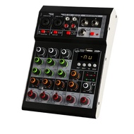 BOMGE Audio Mixer 4 Channel Mini Audio Mixer SoundCard DJ controller Mini Family KTV karaoke mixer U