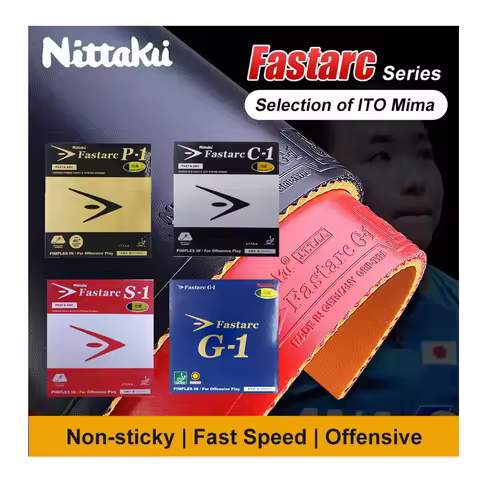 Original Nittaku Fastarc Table Tennis Rubber G1 C1 P1 S1 Non-sticky Ping Pong Coating Rubber Selecti